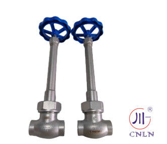 DN40 Cryogene lange stam bol klep PTFE klep CF8 CF3 Blauw handwiel voor speciale gassen