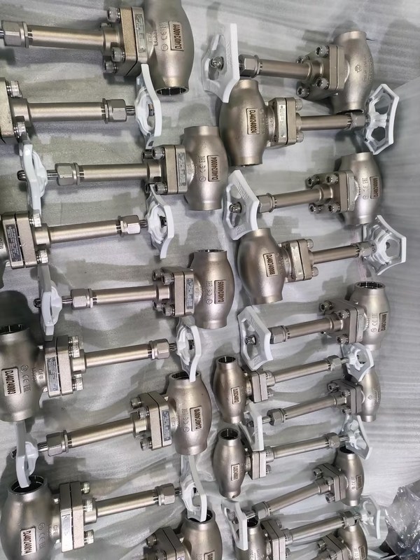 DN25 Cryogene bolklep roestvrij staal 304/316 met PTFE-dicht en CF8/CF3-klepkarosserie voor -196 °C tot +80 °C Toepassingen