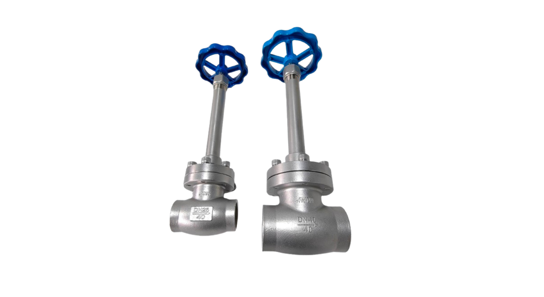 Verwarmingseinde CF8 CF8M Cryogene globelventiel met lange stam voor LNG/LOX/LN2/LAR/LCO2